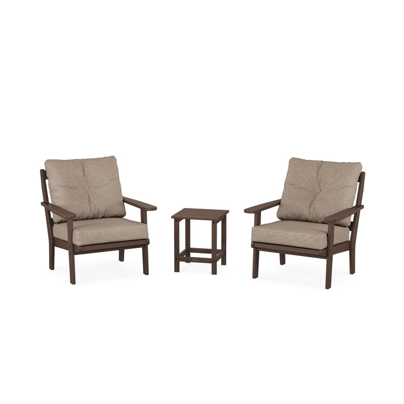Ensemble de conversation à assise profonde 3 pièces Cape Cod, Revolution® épicé brun, Lanterne rétro