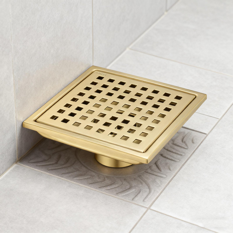 6 Inch Grid Shower Floor Drain - Stainless Steel Square For Bathroom/kitchen