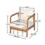 Chaise d'appoint rembourrée en bois massif de style Mid-Century-448273760