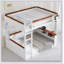 Lit superposé en bois avec tablettes intégrées, boîte de rangement, lumière DEL et station de charge USB-1628436059