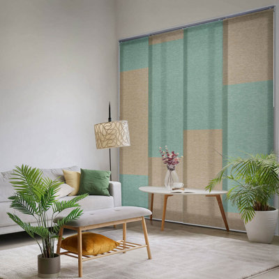Sharmaine Traditionally-Woven Semi-Sheer Blue Vertical Blind