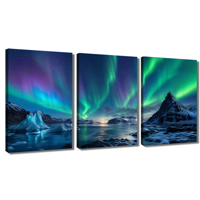 Toile, art mural Aurora Borealis, 28 * 40 pouces * 3