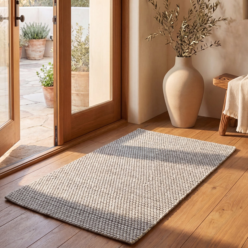 Shaniko Handmade Flatweave Grey Area Rug, Rectangle 3' x 5'