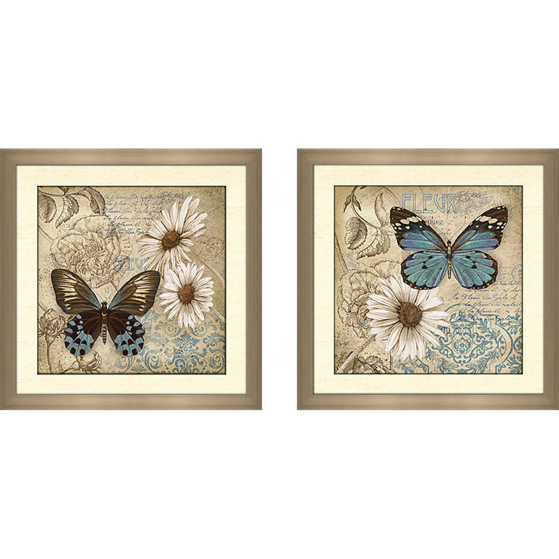 Butterfly Garden II' Print Under Glass