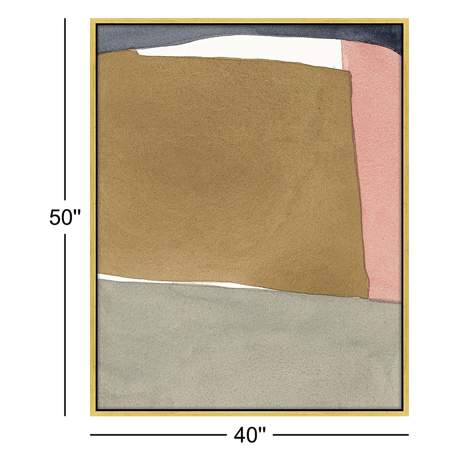Natural Pink 2-Piece Print Set by Julia Balfour, Picture Framed Canvas, 50" H x 40" W, Gold