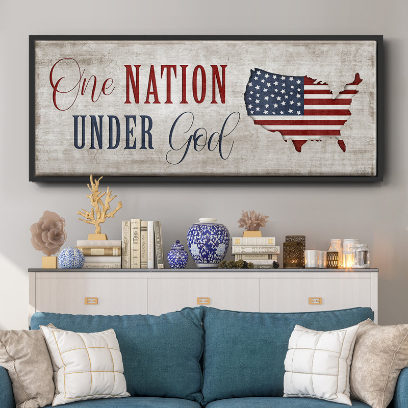 One Nation Under God - Toile encadrée, H 24 po x l 60 po