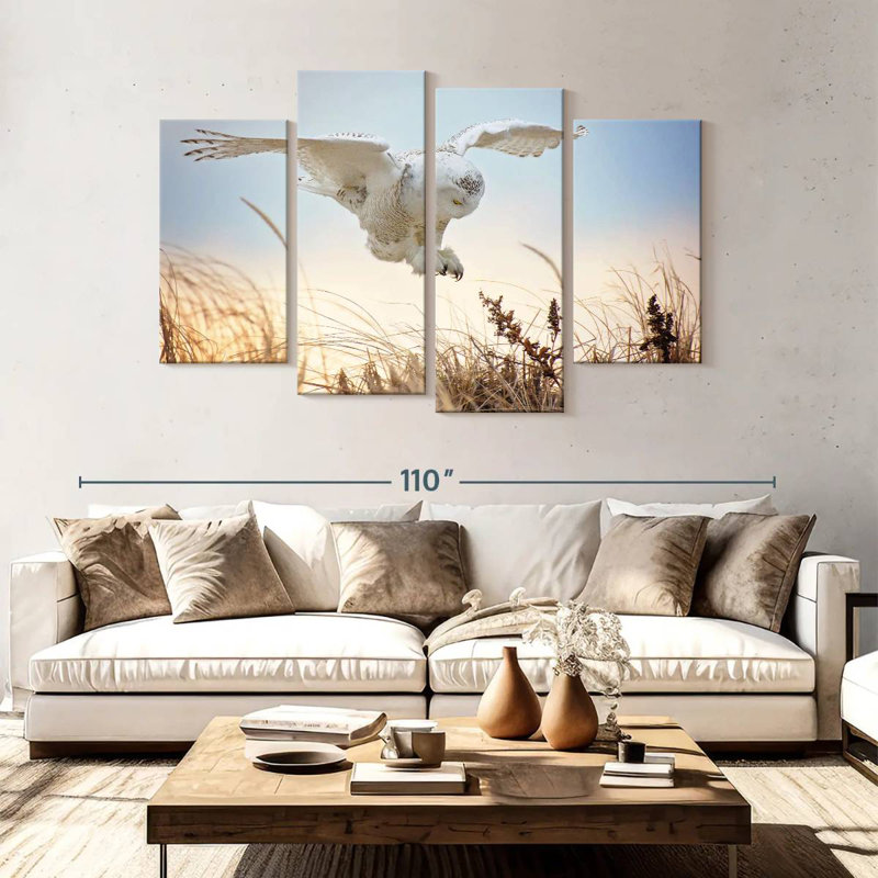 Chouette des neiges volant Brampt, H 54 po x l 84 po