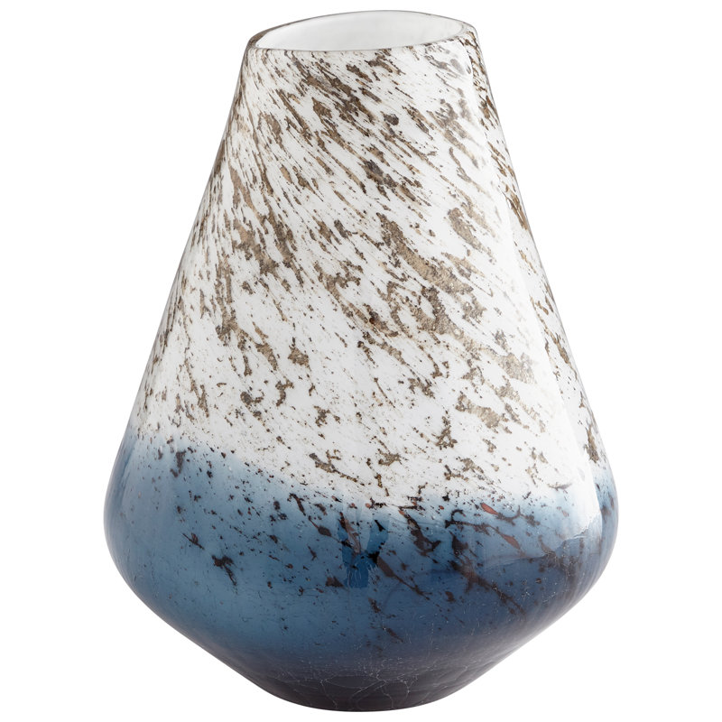 Orage Glass Table Vase, 12" H x 9.25" W x 9.25" D