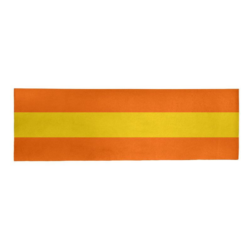 Tapis orange rayé/jaune Miami, Tapis de couloir 2 pi 6 po x 8 pi