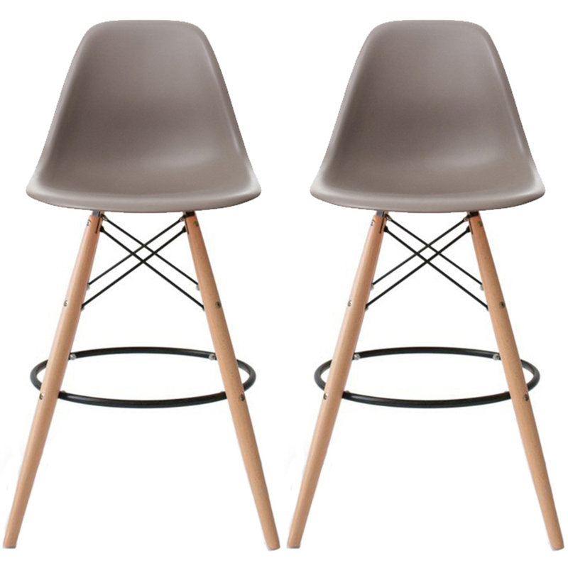 Carino Crimmins Metal Bar Stool – Eiffel Leg Counter Bar Height Stool with Curved Back for Kitchen Island, Breakfast Bar, or Pub Table, Home Bar