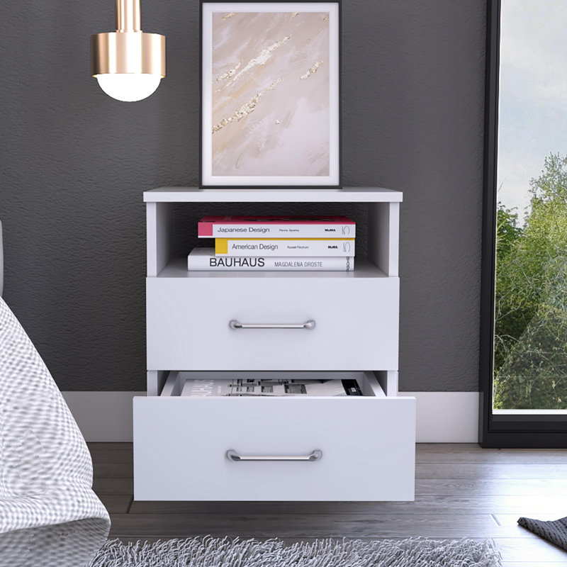 Table de chevet moderne et minimaliste, Blanc