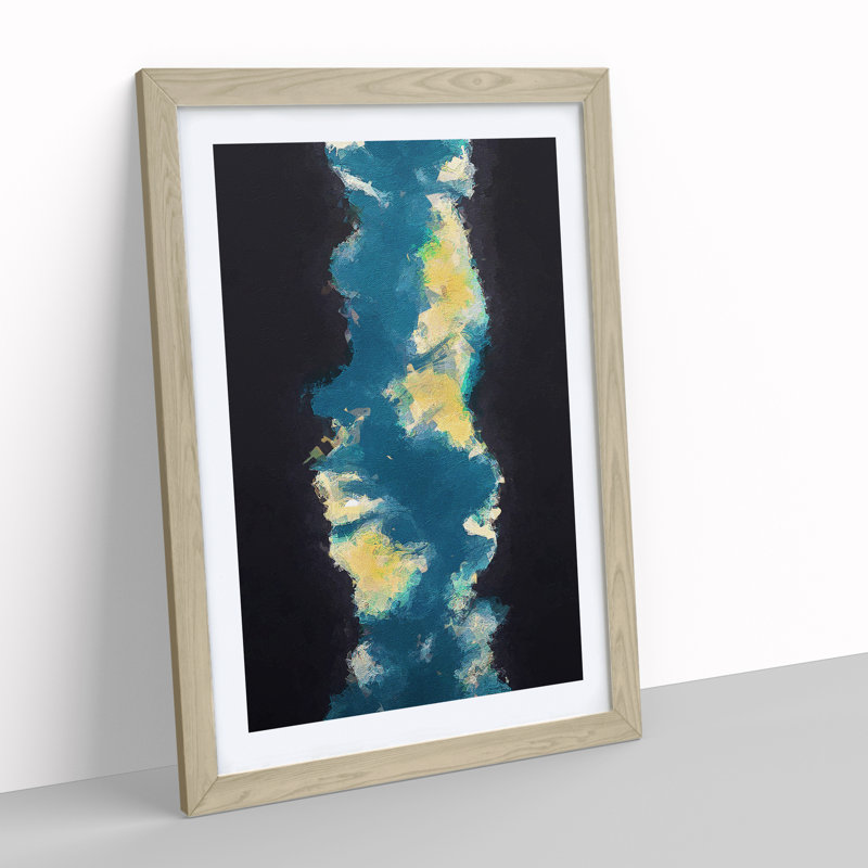Allege Abstract - Single Picture Frame Painting, 46cm H x 34cm W x 2cm D, Oak Framed