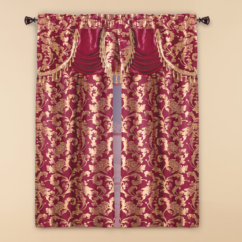 Paire de rideaux occultant en polyester Kenya, Bourgogne, l 54 po x L 63 po