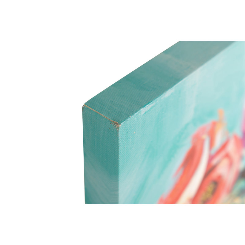 Flowers Set 2 Canvas 40% Hand Painted 70X3X50 Cm - 2 Piece Wrapped Canvas Print Set