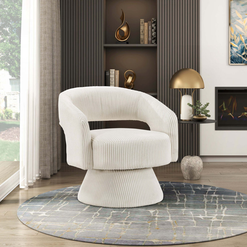 Chaise avec accoudoirs rembourrée en velours côtelé Modern Modern, Velours côtelé beige