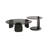 Staciee Contemporary 2-piece Round Glass Cocktail Table With Solid Oak Base