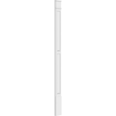 TruCraft Two Equal Raised Panel Pilaster w/ Decorative Capital & Base, 8"W x 108"H x 2"P Base Can Be Trimmed Up To 6 5/8", Architectural Grade PVC, Sold As Pair