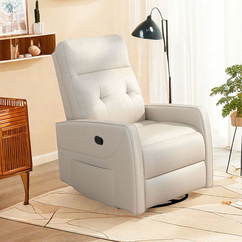 Shimere Faux Leather Recliner, Beige