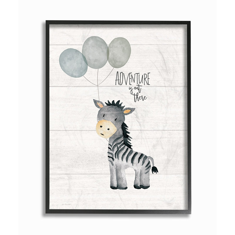Adventure is out zèbre, art encadré Feeley, H 14 po x l 11 po x P 1,5 po