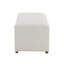 Simple long tabouret rectangulaire blanc, salon, chambre à coucher, entrée, matériau de peau, base silencieuse, palette de couleurs à faible saturation, dimensions ergonomiques, trépied en bois massif stable