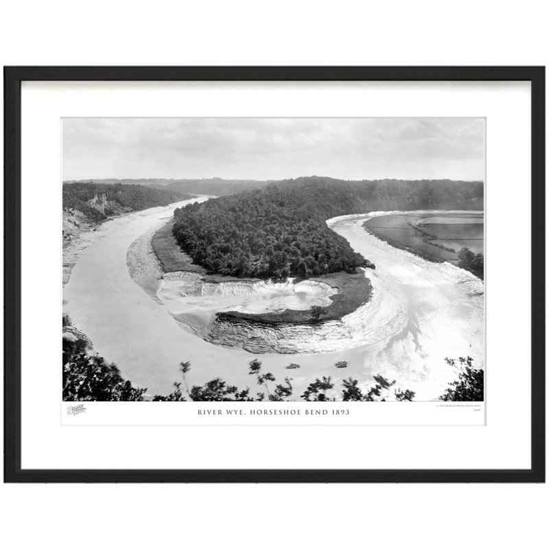 River Wye, Horseshoe Bend 1893 - Single Picture Frame Print, 40cm H x 50cm W x 2.3cm D