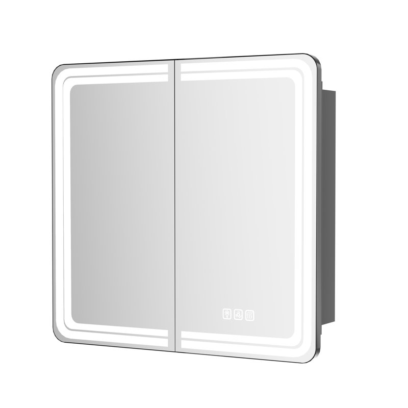 Surface and Recessed Medicine Cabinet, 30" H x 32" W, Matte Black