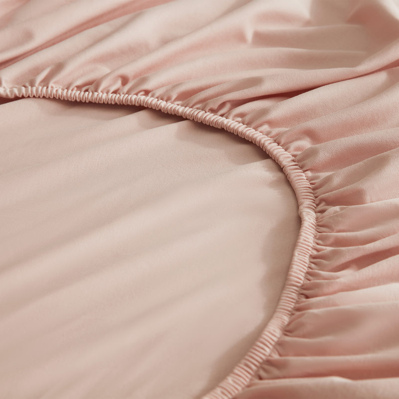 Ensemble de draps 100% coton jersey, Double, Rosé