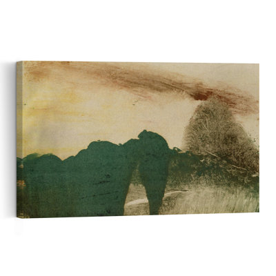 Forest In The Mountains, C.1890 Abstract Contemporary Horse Forest Landscape Wall Art Print by Edgar Degas - 1 Piece Wrapped Canvas Wall Art