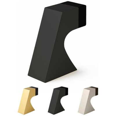 Mega Handles Curved Floor Door Stopper | Wall Protector | Floor Mounted | Satin Brass | Easy Installation with Mounting Hardware Included | 2.5 Inch