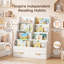 Bibliothèque avant pour tout-petits avec 2 tiroirs de rangement, blanc