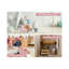 Tabouret à 2 marches, repose-pieds en bois, P 14,75 po x l 15,75 po x H 13 po, rose