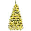 Arbre de Noël enneigé épinette 6 pi avec pommes de pin, arbre de Noël artificiel avec 403 pointes de branches, branches mixtes en PE et PVC, 250 lumières DEL multicolores, 11 modes de clignotants, décorations des Fêtes