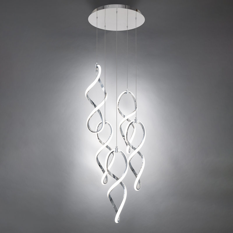 Interlace Round Multi-Light 4-CCT Pendant, Chrome