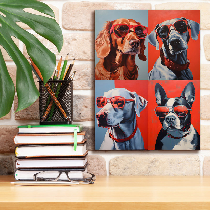 «Epic Graffiti» «Dogs In Shades» par Andreas Magnusson, art mural sur toile, 12 po x 16 po, H 16 po x l 12 po x P 0,75 po