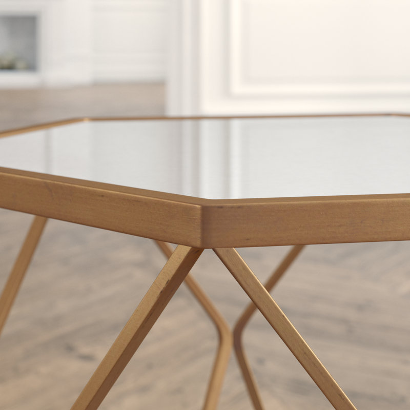 Zakariyah Mirrored Glass Top End Table