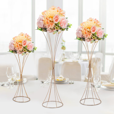 3 Pieces Modern Hourglass-shaped Wedding Flower Stands