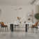 Dashona White Rectangular Sintered Stone Dining Table with Double Pedestals