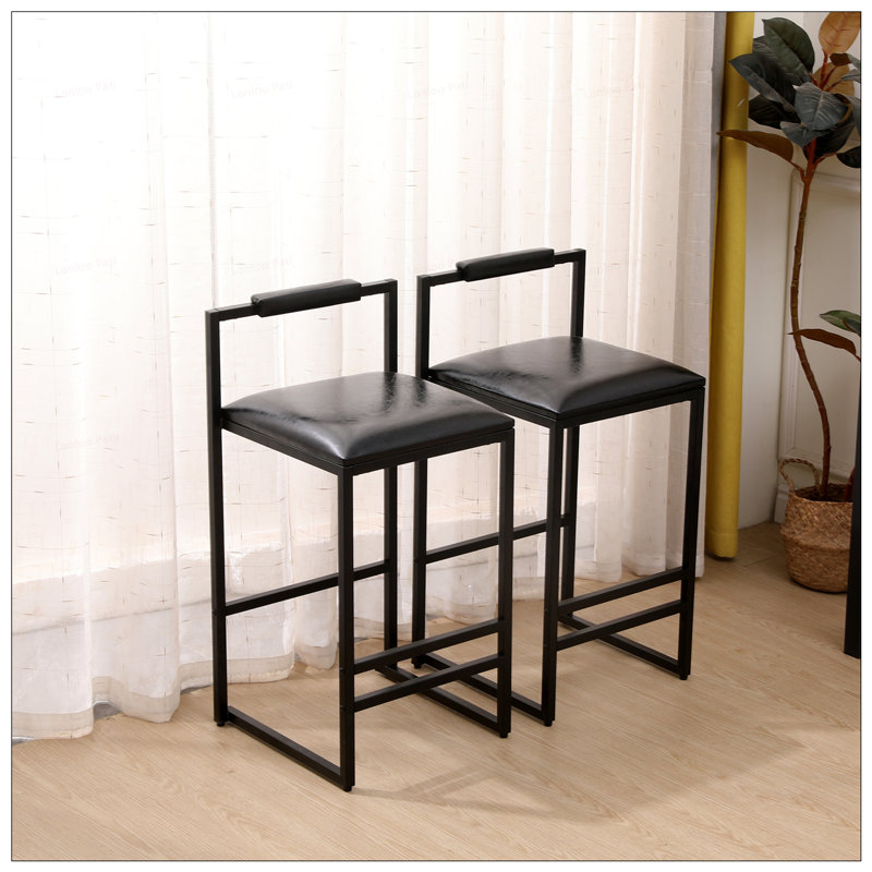 Metal PU Bar Stools,Set Of 2