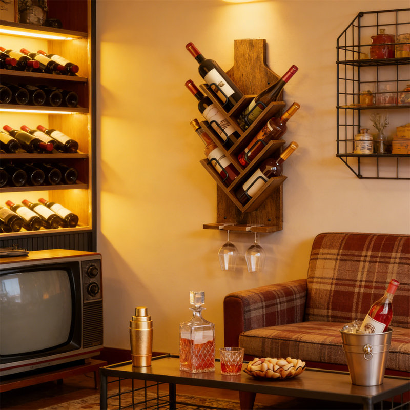 Etagere Wine Bottle Rack, Brown