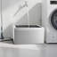 Lavabo de plancher en acier inoxydable 24,02 x 24,02 x 12,99 po avec support mural