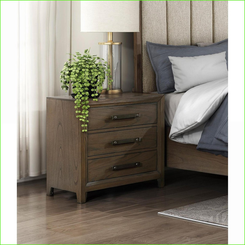 Mobilier de chambre à coucher 3 tiroirs foncé noyer foncé