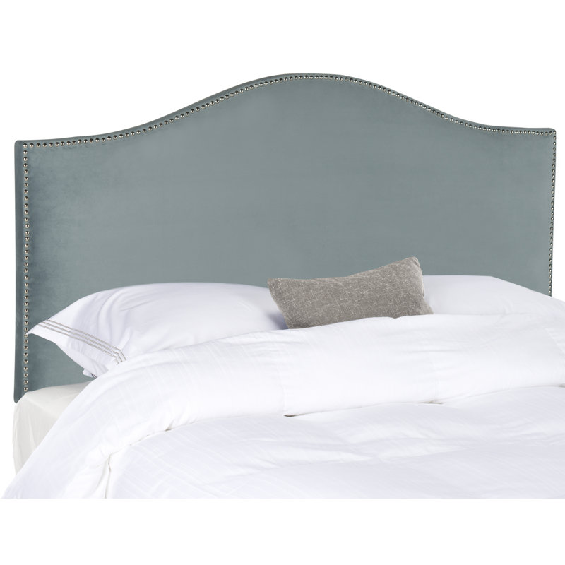 Upholstered Headboard, Queen, Velvet Wedgwood Blue