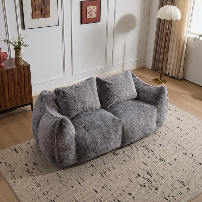 Canapé géant en forme de fauteuil à billes, canapé moelleux ultra moelleux pour causeuse, fauteuil surdimensionné Chase, Gris