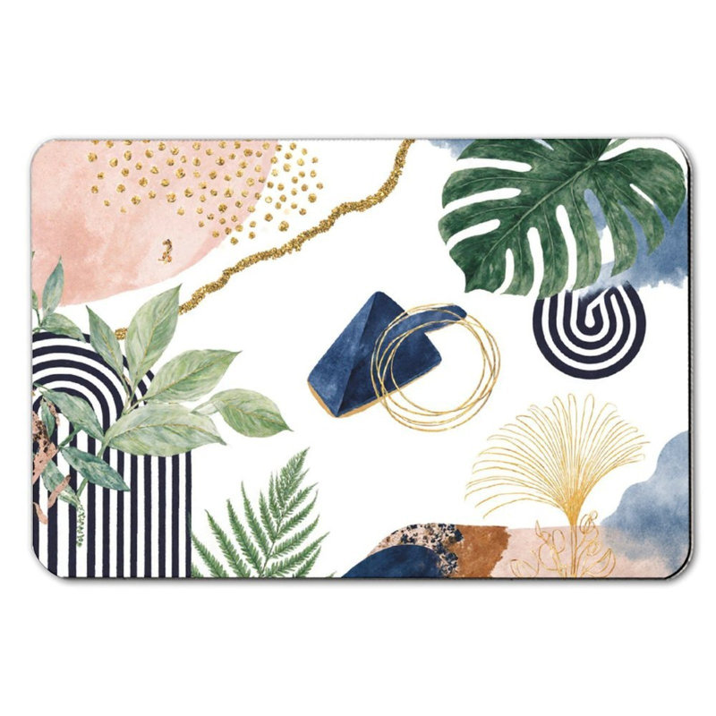 Tapis de bain Boho Tropical Leaf & Gold, 36 W x 24 L