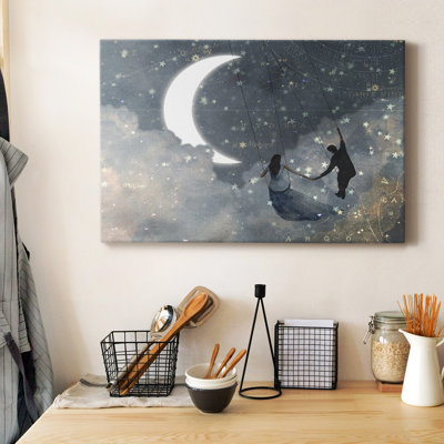 Celestial Love I, toile tendue avec châssis de qualité supérieure - prête à être accrochée