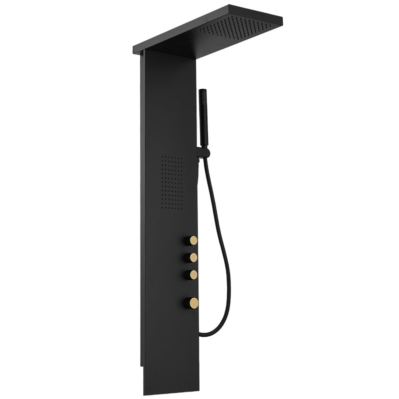 Panneau de douche 52,55 avec, Noir mat
