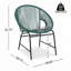 Ensemble de 2 chaises d'extérieur en osier, rotin bleu sarcelle et structure en fer-120992304
