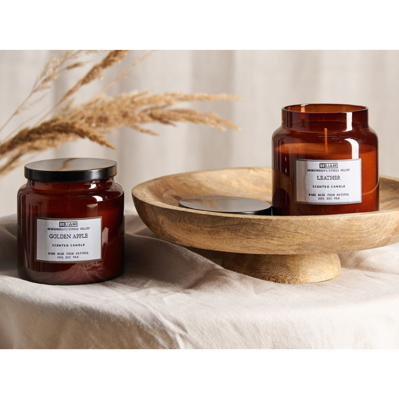 Scented Jar Candle, Brown, 10" L x 10" W, Fruity/