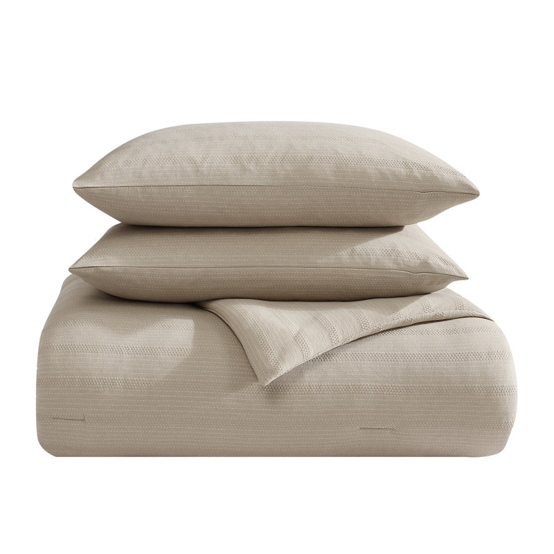 True Comfort Cotton Blend Jersey Knit Comforter Set, Full/Queen Comforter + 2 Pillow Shams, Brown