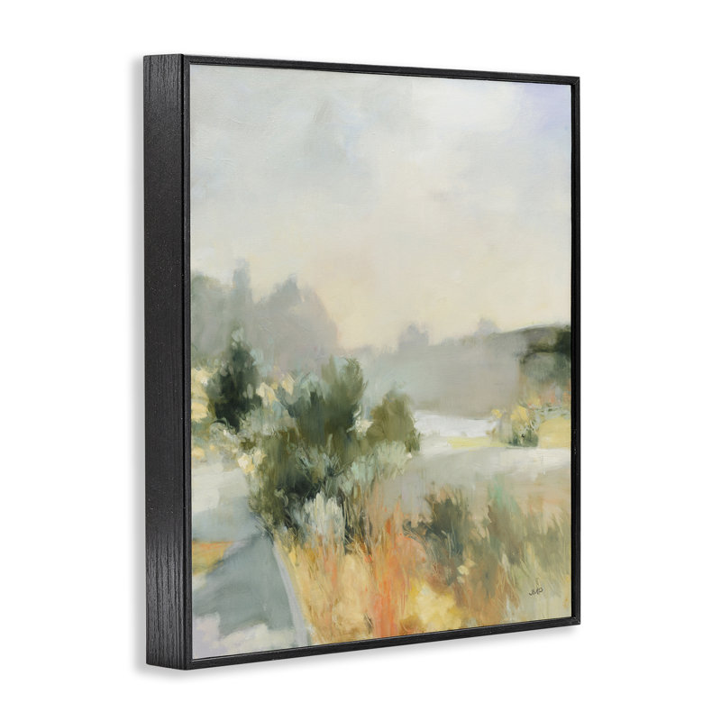  Le long du chemin, estampe numérique du paysage par Julia Purinton, H 14 po x l 11 po, Giclée encadrée noir minuit
